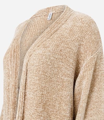 Suéter Alargado en Punto Chenille Canelado con Encajes Laterales 2