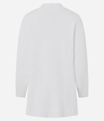 Suéter Alargado en Punto Chenille Canelado con Encajes Laterales 3