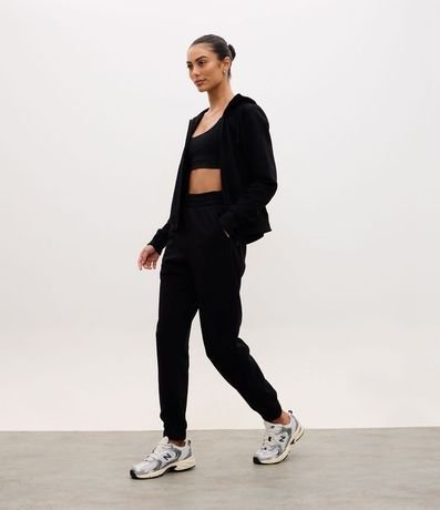 Pantalón Jogger Deportiva en Algodón con Recortes Canelados