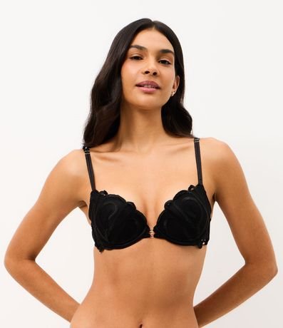 Soutien Push Up en Poliamida con Tule Geométrico y Copa 5