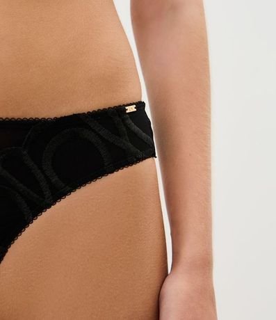Bombacha Bikini Hilo Doble con Tule Geométrico 3