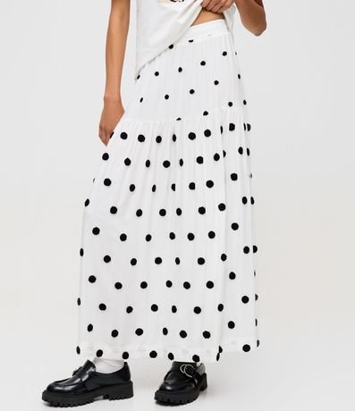 Pollera Long Midi con Marias y Estampa de Lunares 2