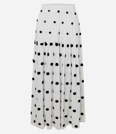 Pollera Long Midi con Marias y Estampa de Lunares 4