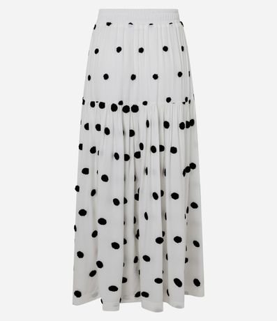 Pollera Long Midi con Marias y Estampa de Lunares 6