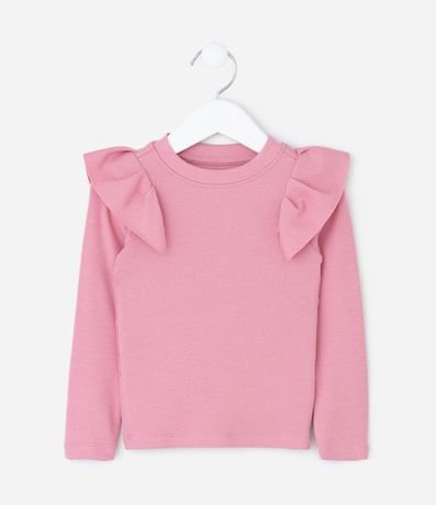 Remera Infantil Acanalada con Volados en los Hombros – Talle 1 a 6 años