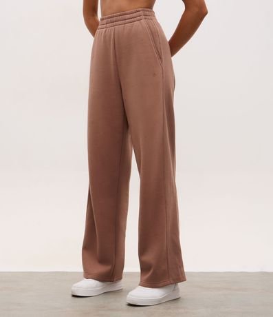 Pantalón Recto Deportivo en Algodón con Cintura Elástica 2