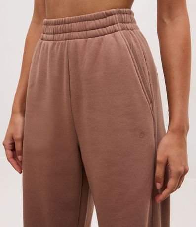 Pantalón Recto Deportivo en Algodón con Cintura Elástica 3