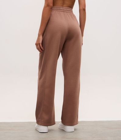 Pantalón Recto Deportivo en Algodón con Cintura Elástica 4