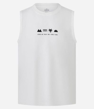 Musculosa Comfort en Algodón Texturizado con Estampa Lettering 5