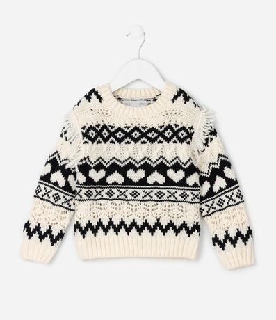 Buzo Infantil en Punto Jacquard con Estampado Tribal y Franjas – Talle 1 a 6 años