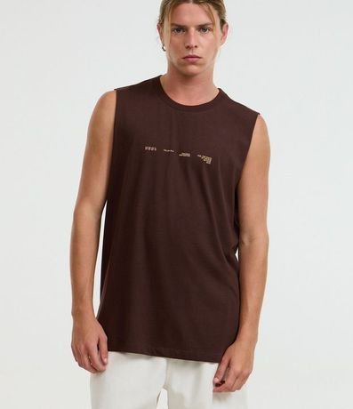 Musculosa Comfort en Algodón con Estampa Lettering Photoprint Praia