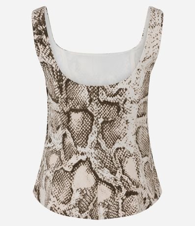 Blusa Musculosa en Sastre con Bretel Ancho y Estampado de Cobra 7