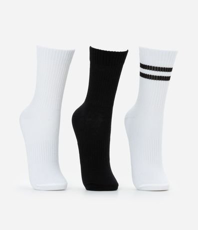 Kit 03 Medias Cano Mediano Deportivo en Algodón 2