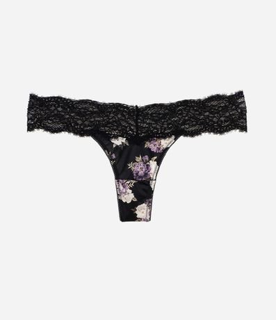 Bombacha Colaless Hilo Doble en Microfibra con Detalles en Encaje Floral 5