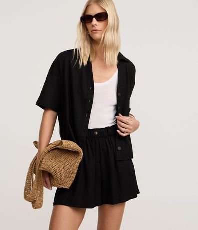 Short Runner en Viscolino con Botón en la Cintura 2