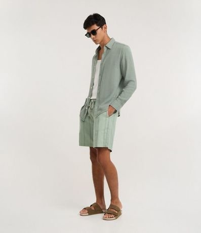 Bermuda Recta de Playa Texturizada en Rayas 6