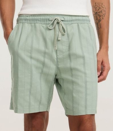 Bermuda Recta de Playa Texturizada en Rayas 7