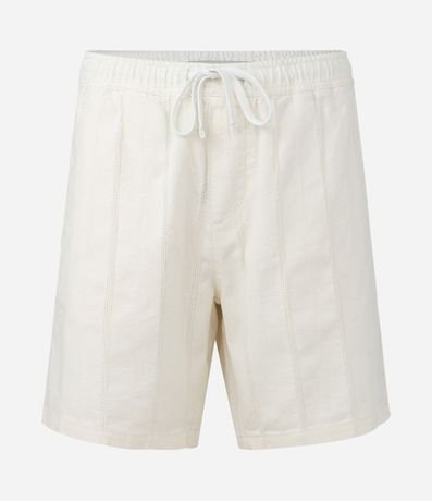 Bermuda Recta de Playa Texturizada en Rayas