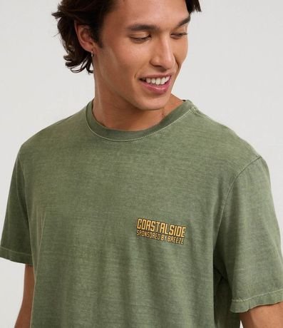 Remera Comfort en Algodón Desteñida con Estampa Lettering 4