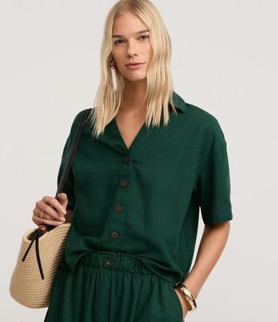 Camisa en Viscolino con Abotonado Delantero 1
