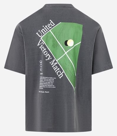 Remera Boxy en Algodón Desteñida con Estampa Lettering United Victory 6