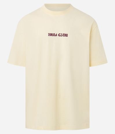Remera Relaxed en Algodón con Estampa Playa Heat Club 5