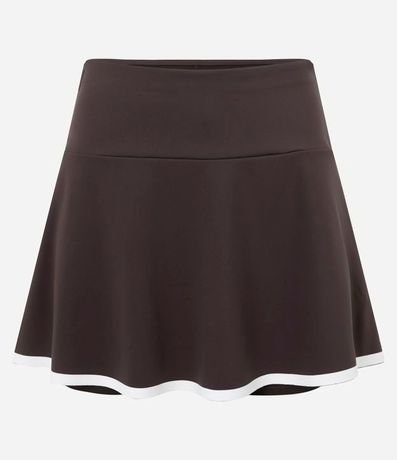 Short Pollera Deportivo en Microfibra con Bajo Contrastante