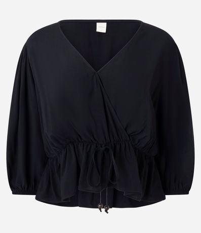Blusa Peplum en Viscosa con Escote V Traspasado 5
