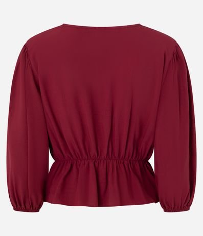 Blusa Peplum en Viscosa con Escote V Traspasado 6