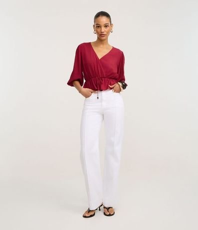 Blusa Peplum en Viscosa con Escote V Traspasado 2