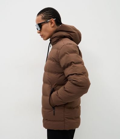Campera Puffer Deportiva sin Costura con Capucha 4
