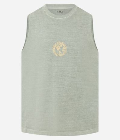 Musculosa Comfort en Algodón Desteñida con Estampado Lettering Soul Body Mind 5