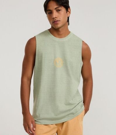 Musculosa Comfort en Algodón Desteñida con Estampado Lettering Soul Body Mind 2