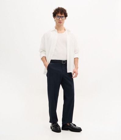 Pantalón Recto en Sarga Peletizada