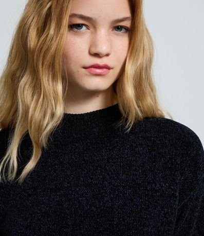 Blusa Slim en Punto Chenille con Cuello Redondo 3