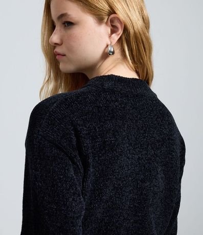 Blusa Slim en Punto Chenille con Cuello Redondo 4