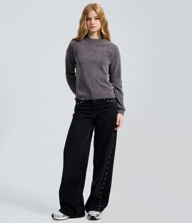 Blusa Slim en Punto Chenille con Cuello Redondo 2