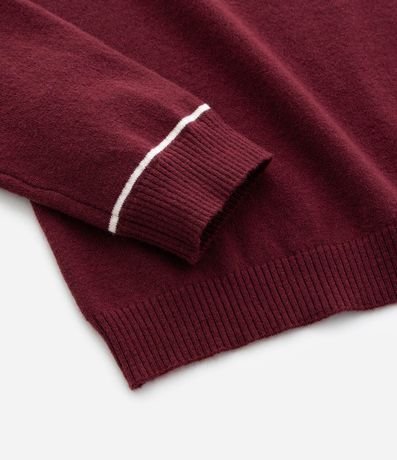 Suéter Slim en Punto con Cuello Polo y Detalle Contrastante 6