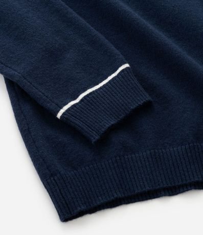 Suéter Slim en Punto con Cuello Polo y Detalle Contrastante 7