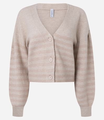 Cardigan en Punto Listrado con Escote V 5