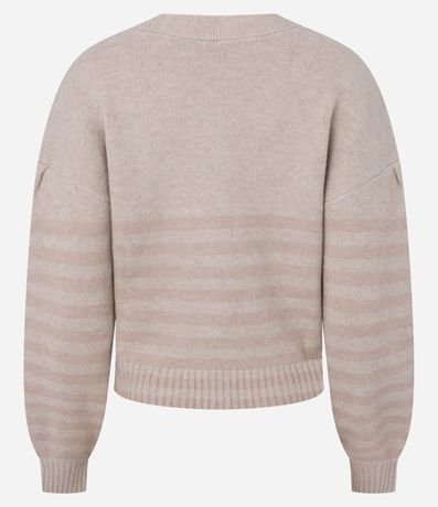 Cardigan en Punto Listrado con Escote V 7
