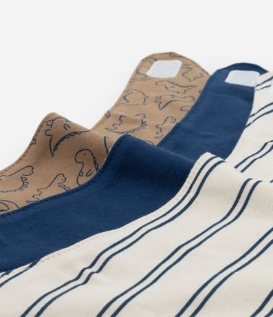 Kit 03 Baberos Infantiles en Algodón con Estampas Variadas – Talle U 3