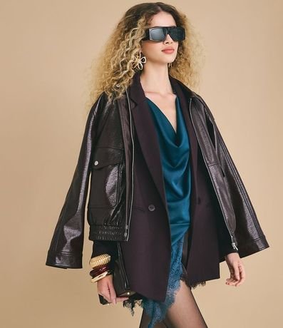 Blazer en Sastre Alargado con Abotonado