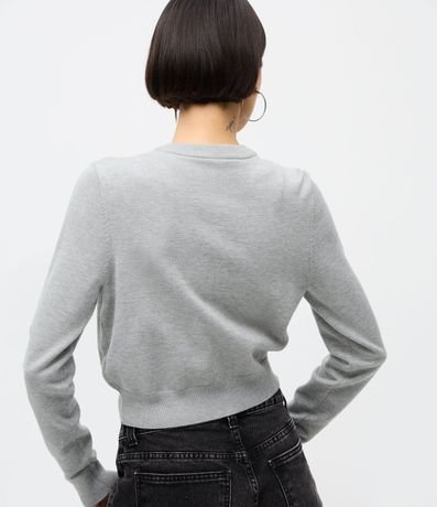 Cardigan corto en Punto con Bordados de Cereza 4