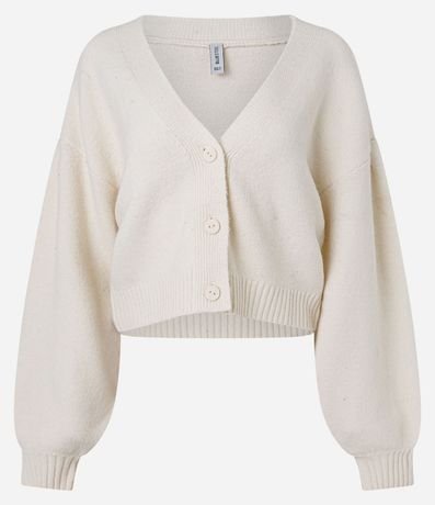 Cardigan Corto en Punto con Escote V y Botones Delanteros 5