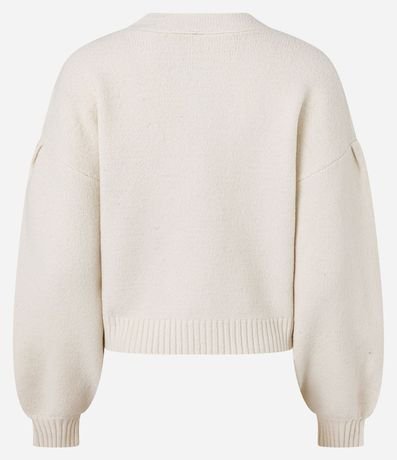 Cardigan Corto en Punto con Escote V y Botones Delanteros 7