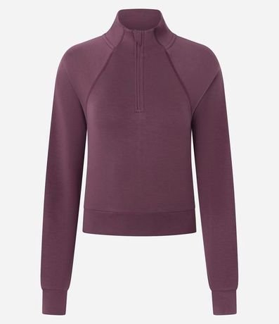 Saco Cerrado Half Cremallera en Modal con Recortes