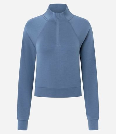 Saco Cerrado Half Cremallera en Modal con Recortes