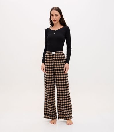 Pantalón de Pijama en Franela de Cuadros 1