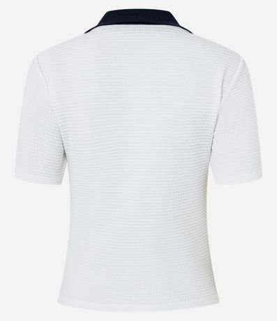 Blusa Polo en Algodón con Bordado Sporting y Texturizada 6